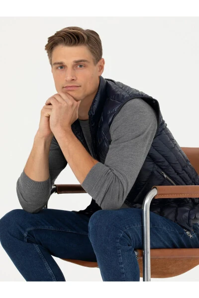 Navy blue puffer vest - CACHAREL