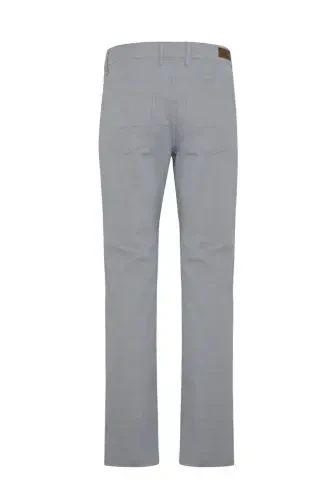 Navy Blue Regular Fit Patterned Cotton 5 Pocket Canvas - HATEMOĞLU (1)