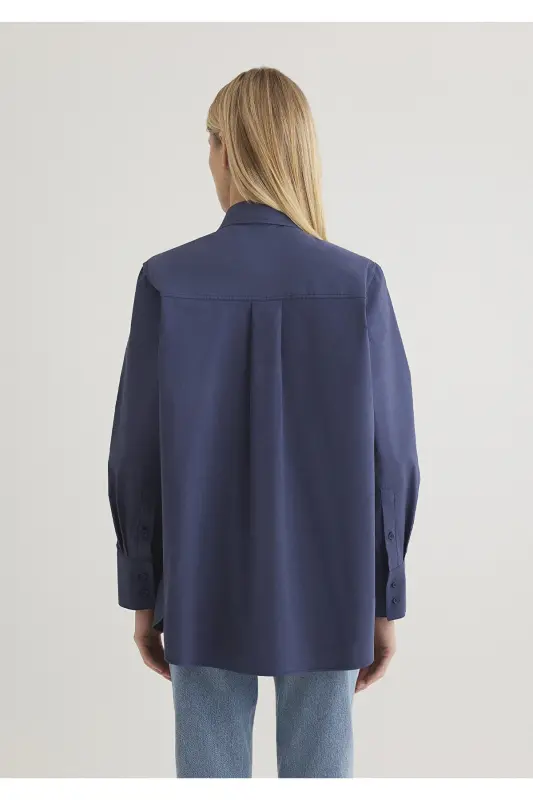 Navy Blue Shirt Loose Fit 121104 - 5