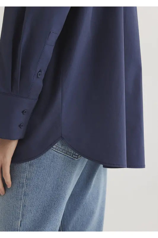Navy Blue Shirt Loose Fit 121104 - 7