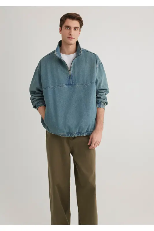 Navy Blue Shirt Oversize / Wide Cut 0211418-187 - 3