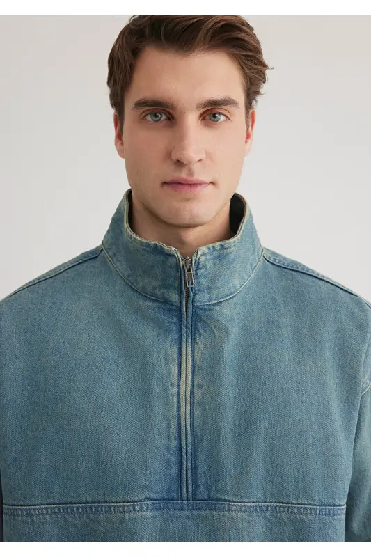 Navy Blue Shirt Oversize / Wide Cut 0211418-187 - 6