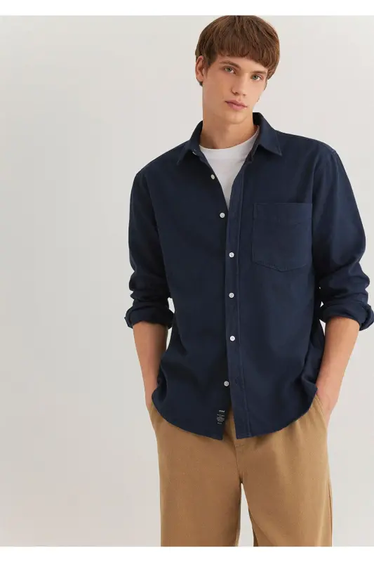 Navy Blue Shirt Regular Fit 0211246 - 3