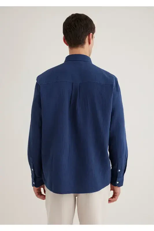 Navy Blue Shirt Regular Fit / Normal Cut 0211518 - 6