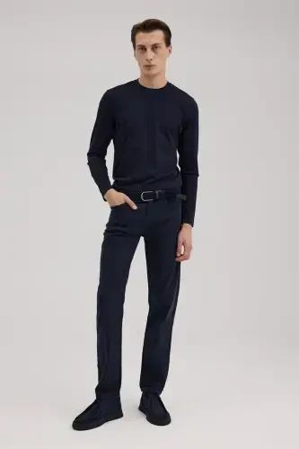 Navy Blue Slim Fit 5 Pocket Sport Pants 