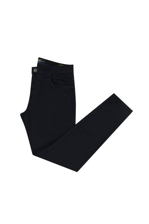 Navy Blue Slim Fit Cotton Jean Pants - 9