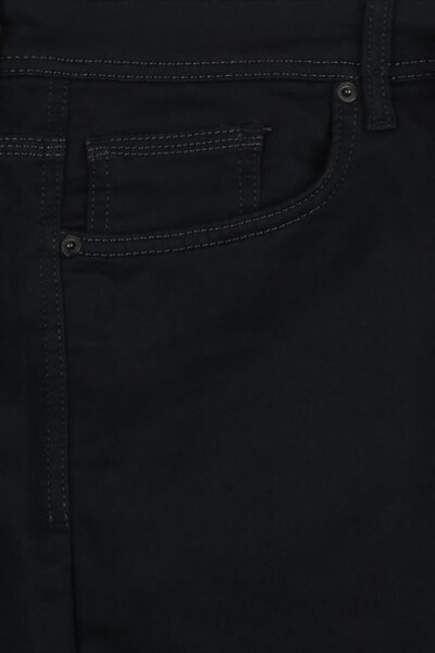 Navy Blue Slim Fit Cotton Jean Pants - 10