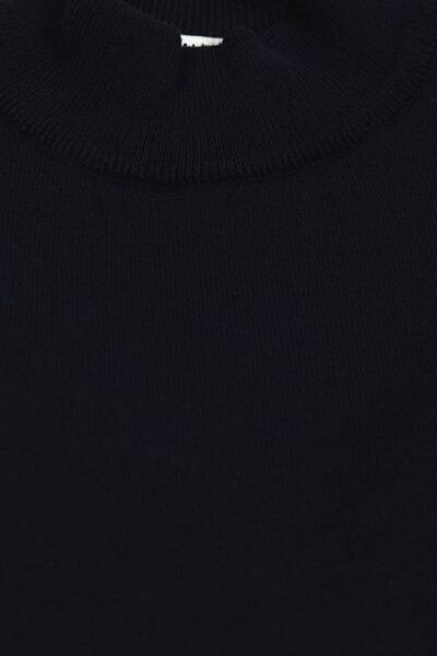 Navy Blue Slim Fit Half Turtleneck Men's Knitwear - 6