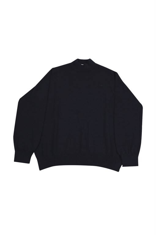 Navy Blue Slim Fit Half Turtleneck Men's Knitwear - 7