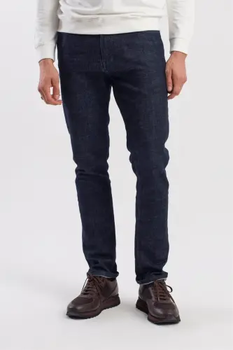 Navy Blue Slimfit Cotton Washed Denim Jeans Pants 