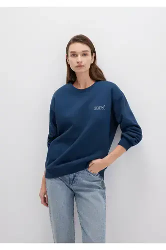 Navy Blue Sweatshirt with Logo Print 1611656-82454 - MAVI (1)