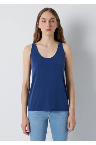 Navy Blue Tank Top Slim Fit 1613216-70491 - Navy Blue - 3