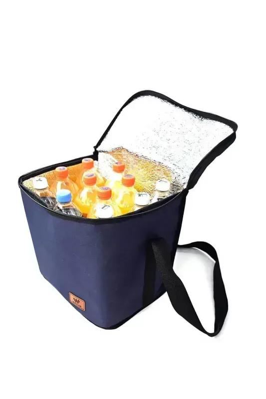 Navy Blue Thermos Bag - Thermal 30 Lt. Insulated Lunch Bag - 1 Ice Pack Gift-Navy Blue - 1