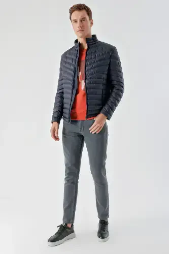 Navy Blue Water Repellent Windproof Dynamic Fit Comfort Fit Padded Jacket-Navy Blue - 6