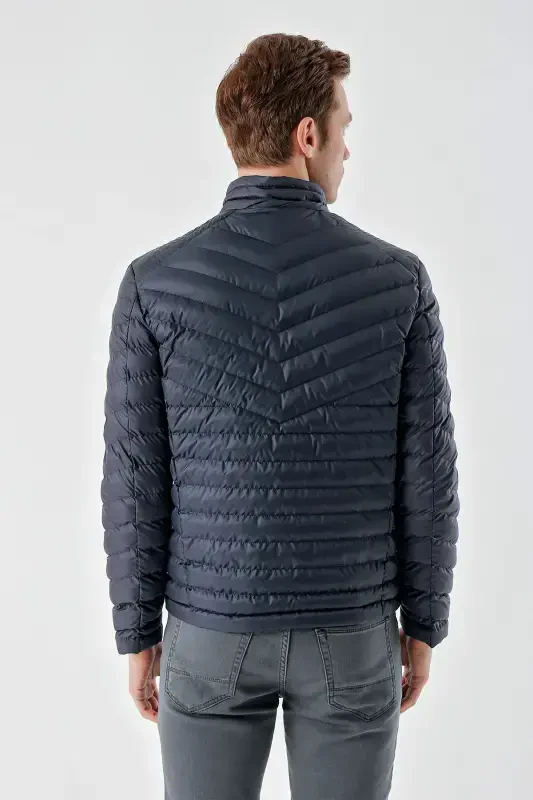 Navy Blue Water Repellent Windproof Dynamic Fit Comfort Fit Padded Jacket-Navy Blue - 7