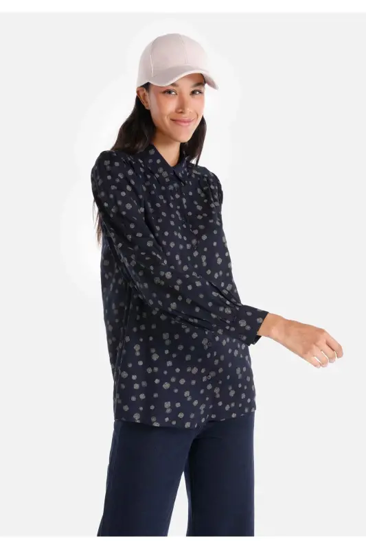 Navy blue women's shirt - 1