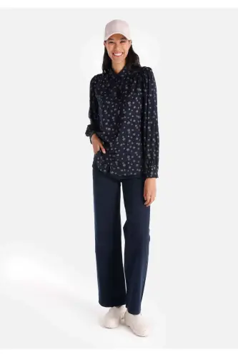 Navy blue women's shirt - 3