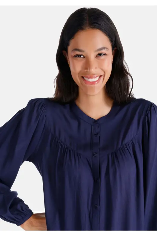 Navy blue women's shirt - 4