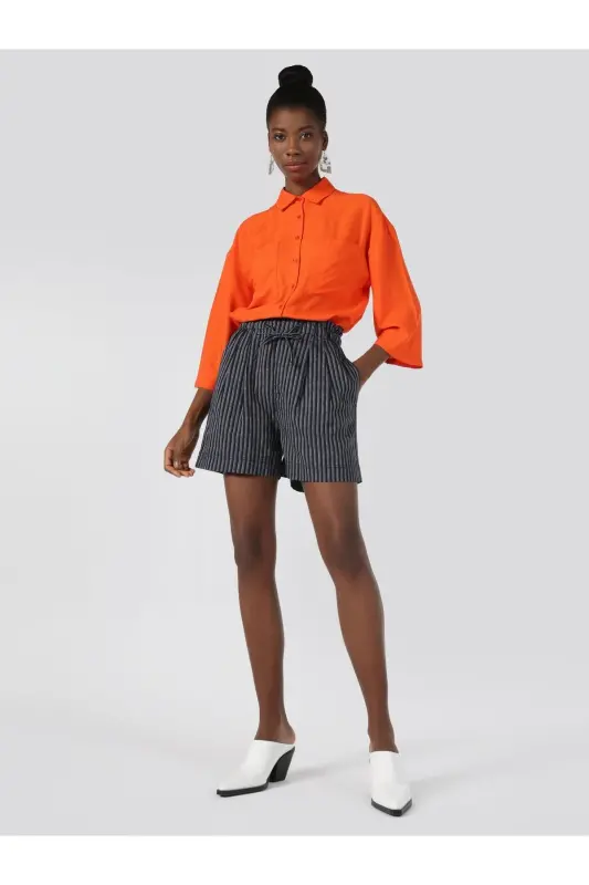 Navy blue women's shorts - 3