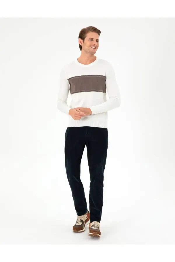 Navy Carrot Fit Canvas Pants - 13