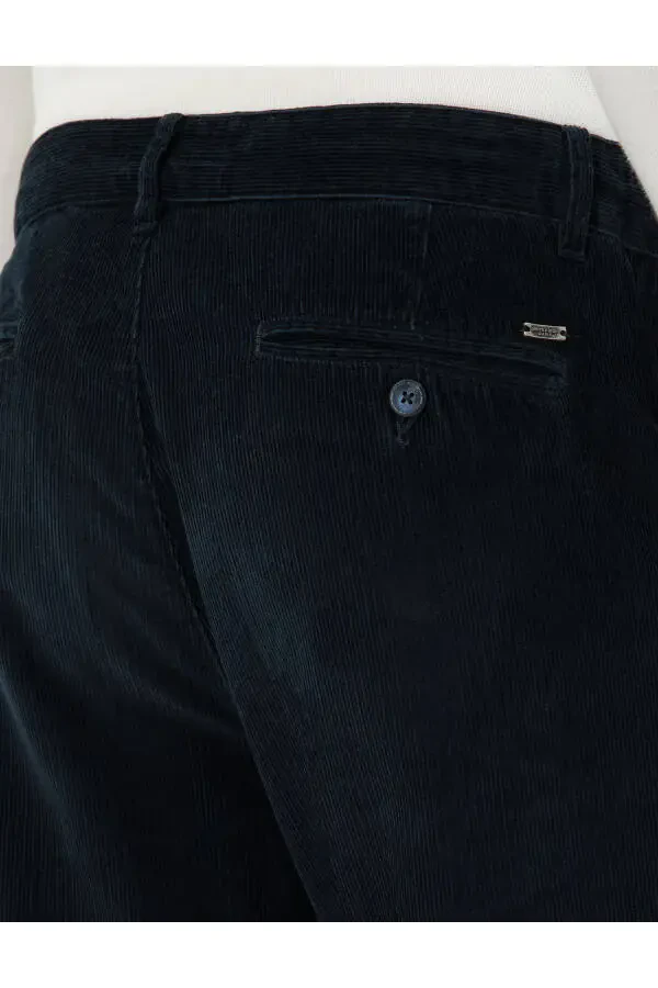 Navy Carrot Fit Canvas Pants - 18