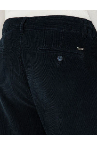 Navy Carrot Fit Canvas Pants - 12