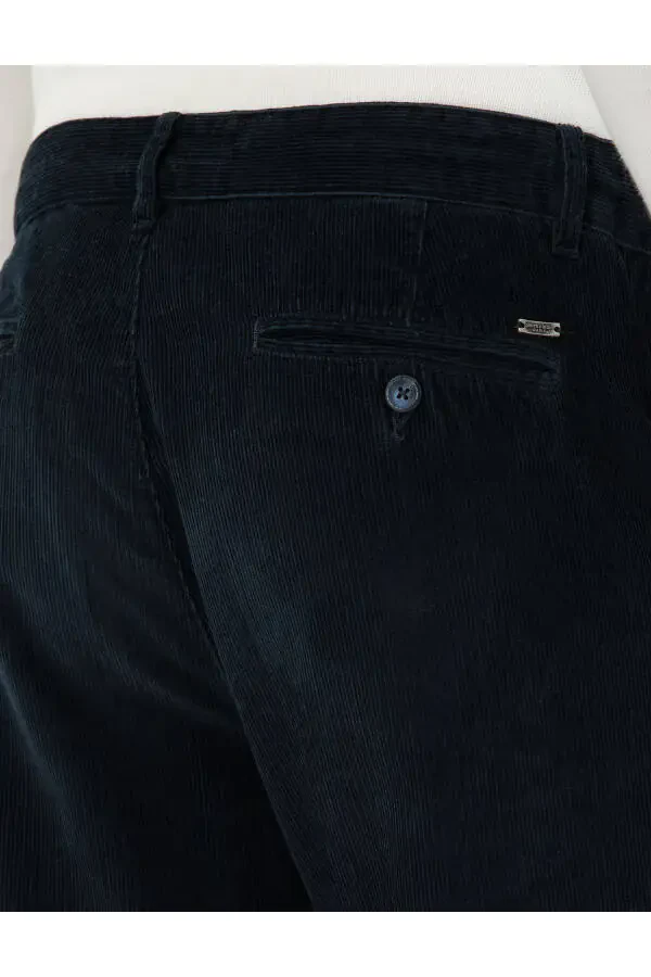 Navy Carrot Fit Canvas Pants - 12