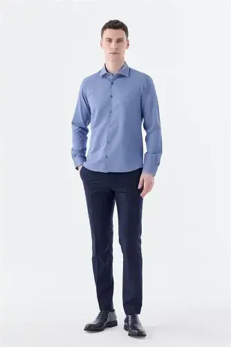 Navy Comfort Fit Cotton Easy Iron Shirt - JAKAMEN (1)