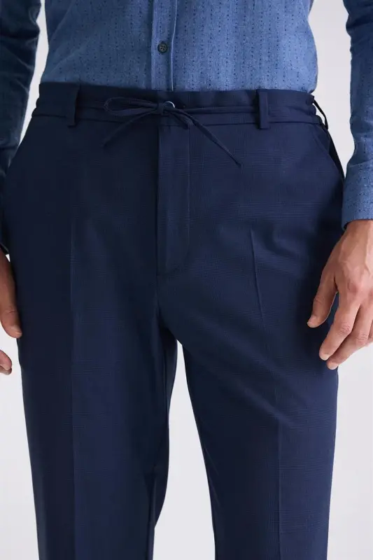 Navy Comfort Fit Elasticated Sports Trousers - 3