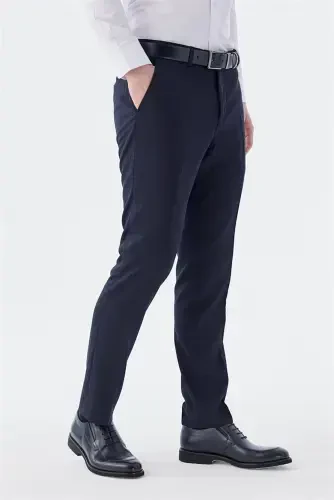 Navy Comfort Fit Side Pocket Trousers - 3