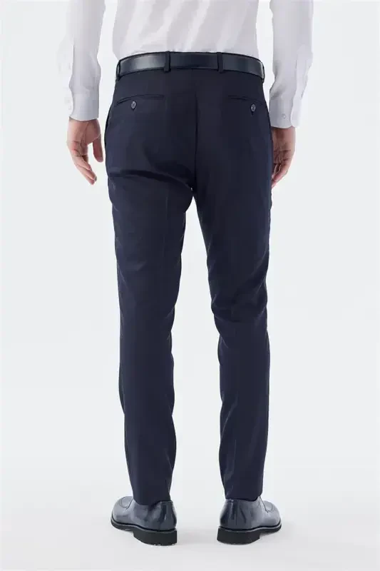Navy Comfort Fit Side Pocket Trousers - 4