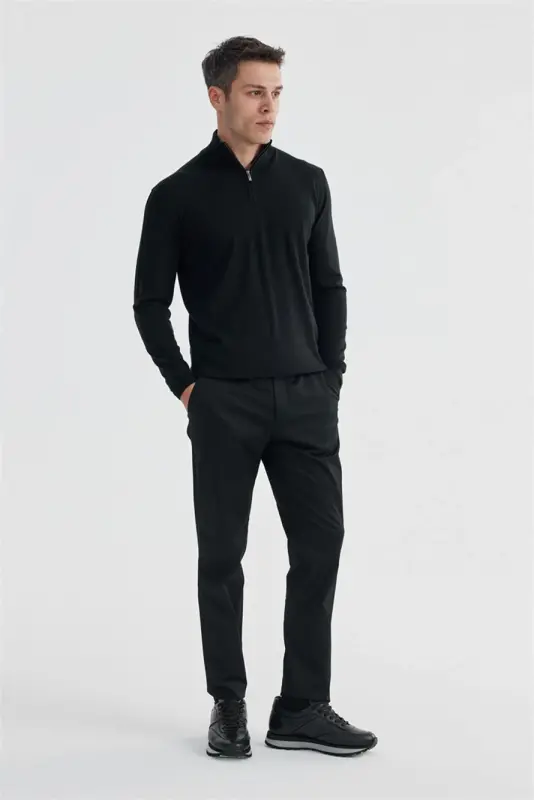 Navy Comfort Fit Side Pocket Trousers - JAKAMEN
