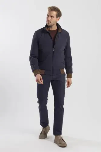 Navy Comfort Fit Turtleneck Coat - 2