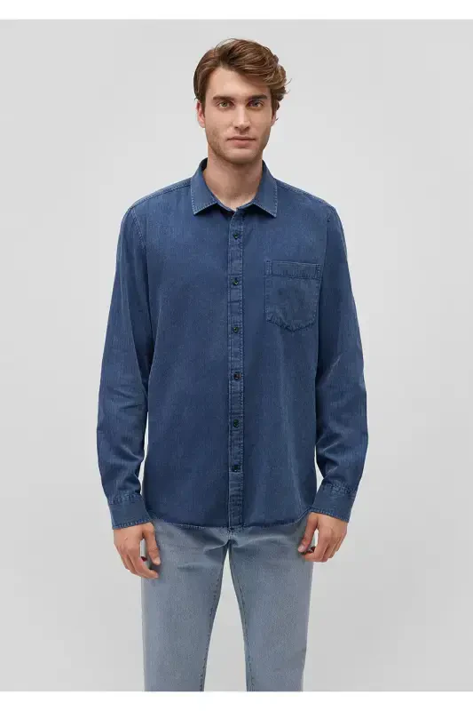 Navy Denim Shirt Slim Fit 0211082 - 3