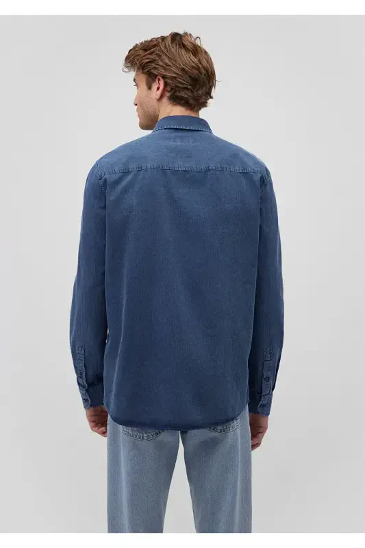 Navy Denim Shirt Slim Fit 0211082 - 4