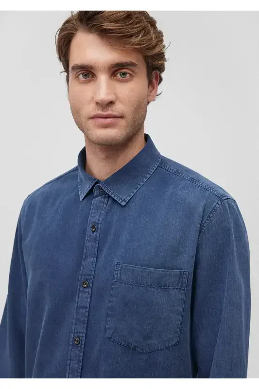 Navy Denim Shirt Slim Fit 0211082 - 5