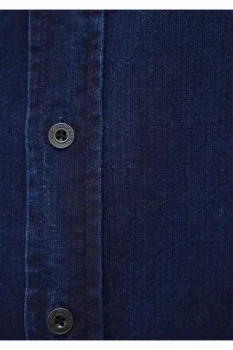 Navy Denim Shirt Slim Fit / Tight Cut 0211129 - 6