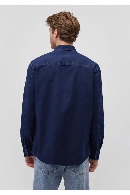 Navy Denim Shirt Slim Fit / Tight Cut 0211129 - 4