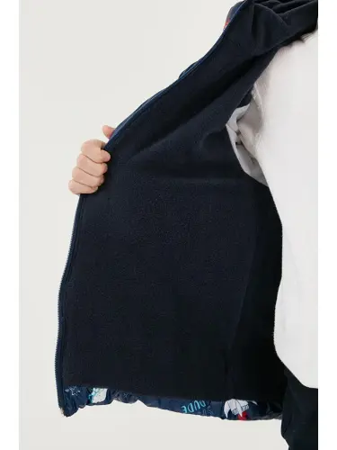 Navy Extra Padded Soft Fleece Hooded Puffer Jacket 5763006-Navy - 5