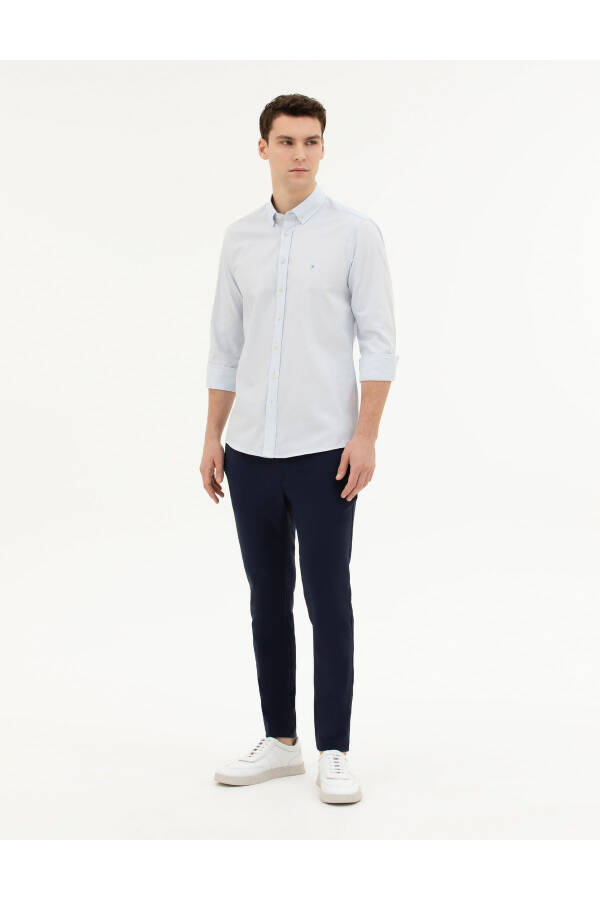 Navy Fabric Pants - 1