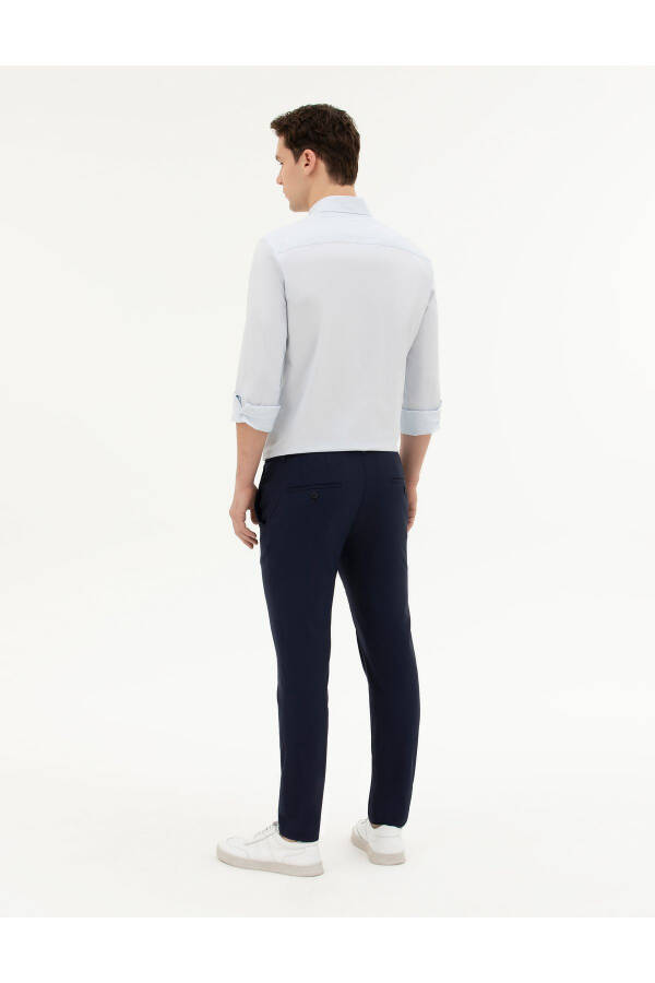Navy Fabric Pants - 4