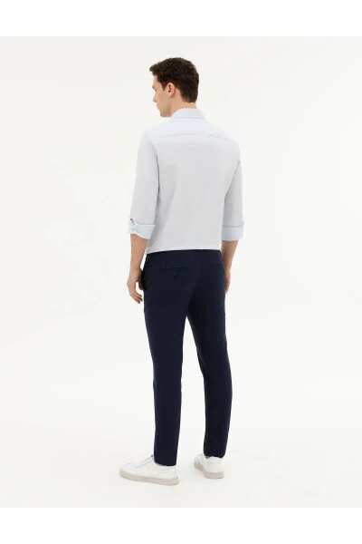 Navy Fabric Pants - 11
