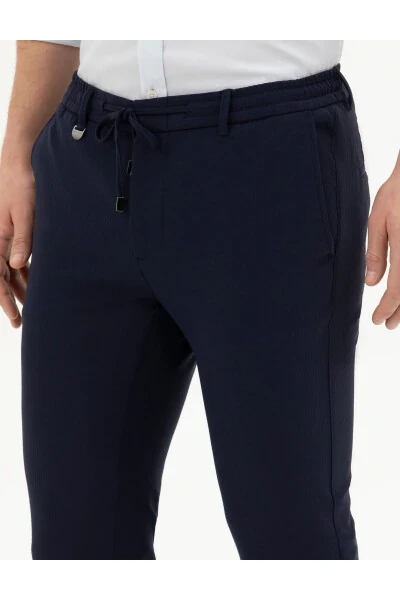 Navy Fabric Pants - 13