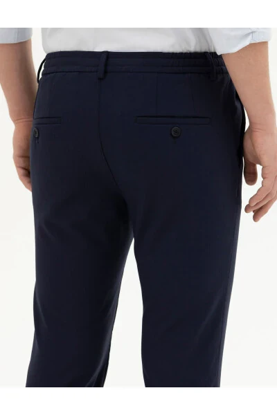 Navy Fabric Pants - 14