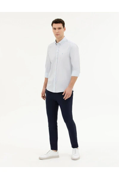 Navy Fabric Pants - 3