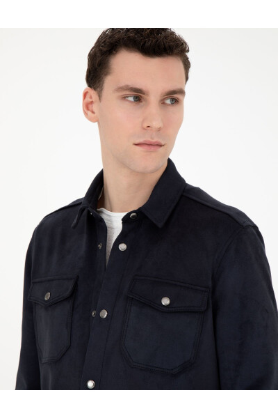 Navy Leather Jacket 50291005-200 - 9