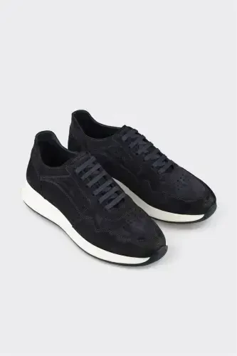 Navy Leather Men's Sneaker - ELLE (1)