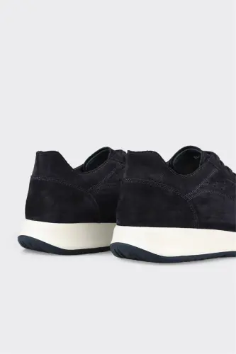 Navy Leather Men's Sneaker - 5