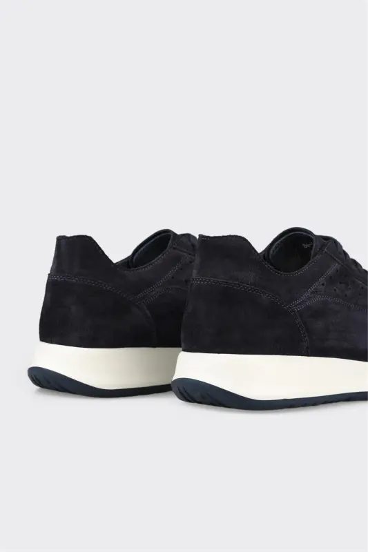 Navy Leather Men's Sneaker - 5