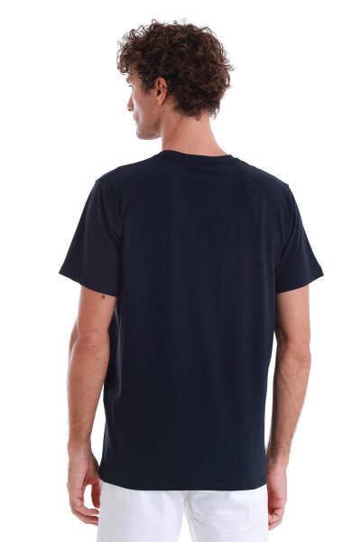 Navy Regular Fit Plain Cotton Crew Neck Knit - 6